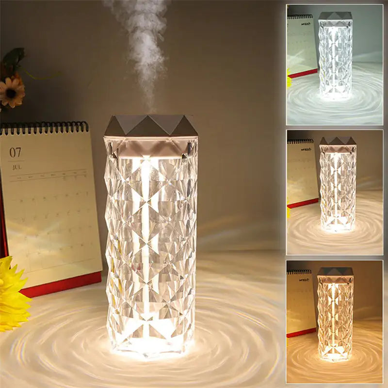 Crystal Lamp Air Humidifier – 2-in-1 Ultrasonic Humidifier & Ambient LED Light