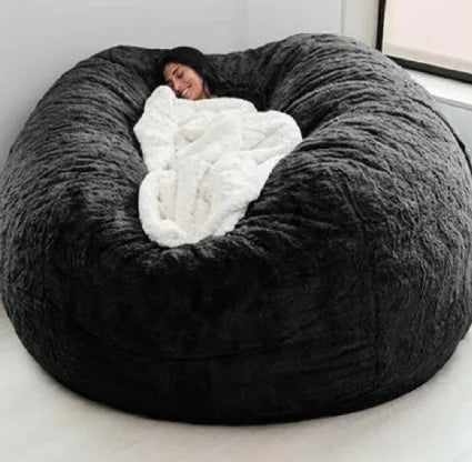 Giant 5ft Fluffy Faux Fur Bean Bag Cover