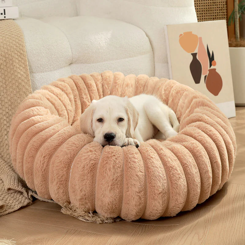 Plush Round Cat & Dog Nest – Ultra-Soft Calming Pet Bed for Small & Large Pets