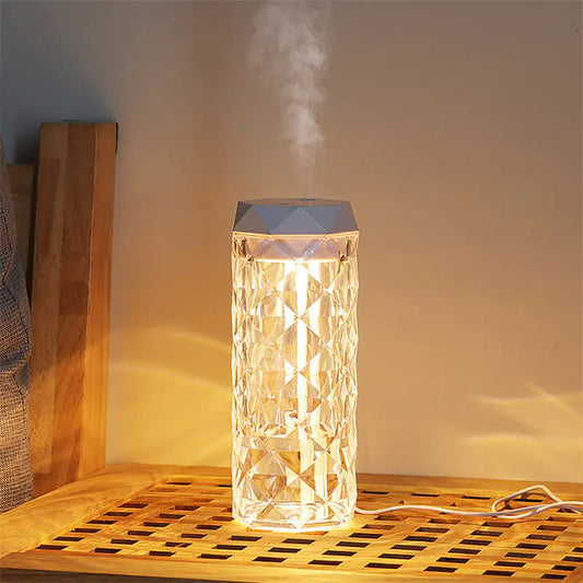 Crystal Lamp Air Humidifier – 2-in-1 Ultrasonic Humidifier & Ambient LED Light