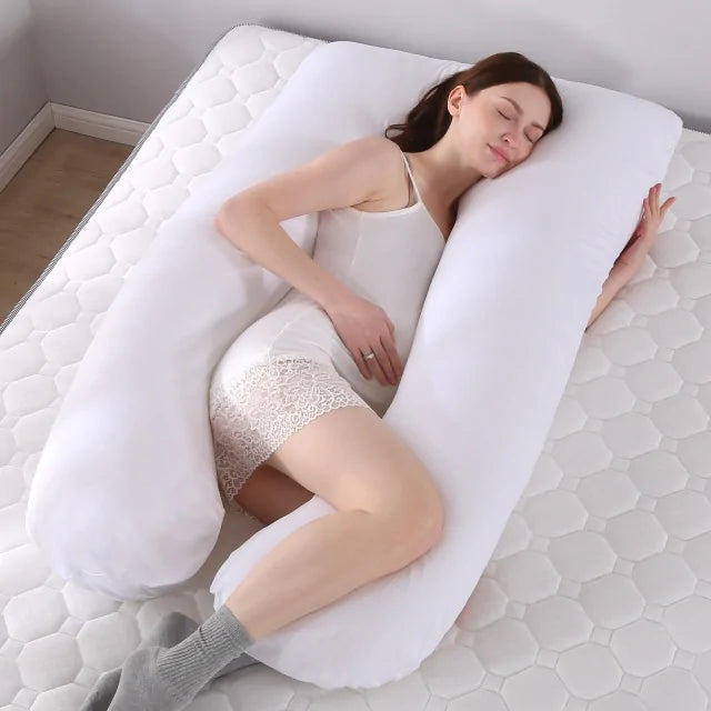 Pregnancy Support Pillow - U-Shaped Full-Body Comfort for Moms-to-Be