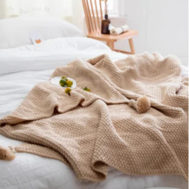 Nordic Fringed Knit Wool Blanket – Cozy & Stylish Home Throw