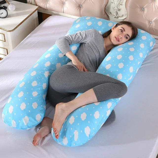 Pregnancy Support Pillow - U-Shaped Full-Body Comfort for Moms-to-Be