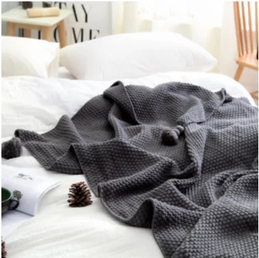 Nordic Fringed Knit Wool Blanket – Cozy & Stylish Home Throw