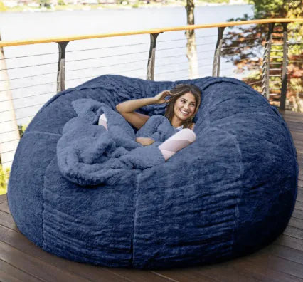 Giant 5ft Fluffy Faux Fur Bean Bag Cover