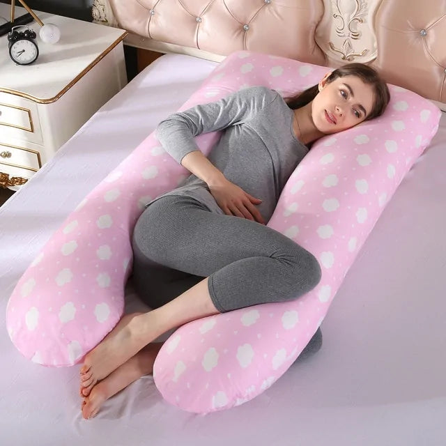 Pregnancy Support Pillow - U-Shaped Full-Body Comfort for Moms-to-Be