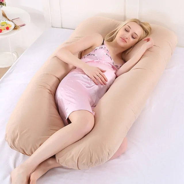 Pregnancy Support Pillow - U-Shaped Full-Body Comfort for Moms-to-Be