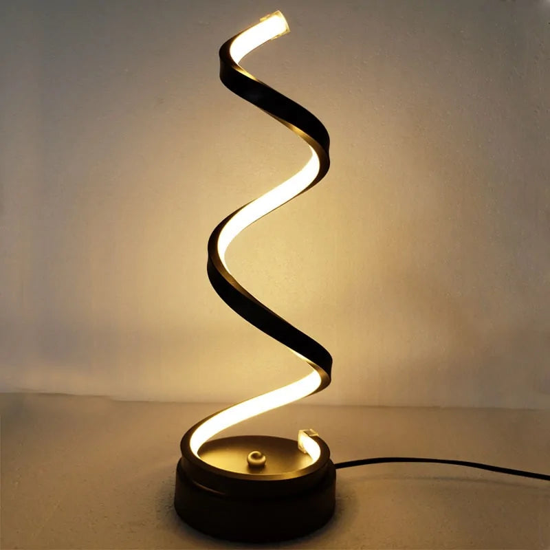 LED Spiral Curved Desk Lamp – Modern Lighting for Work and Relaxation