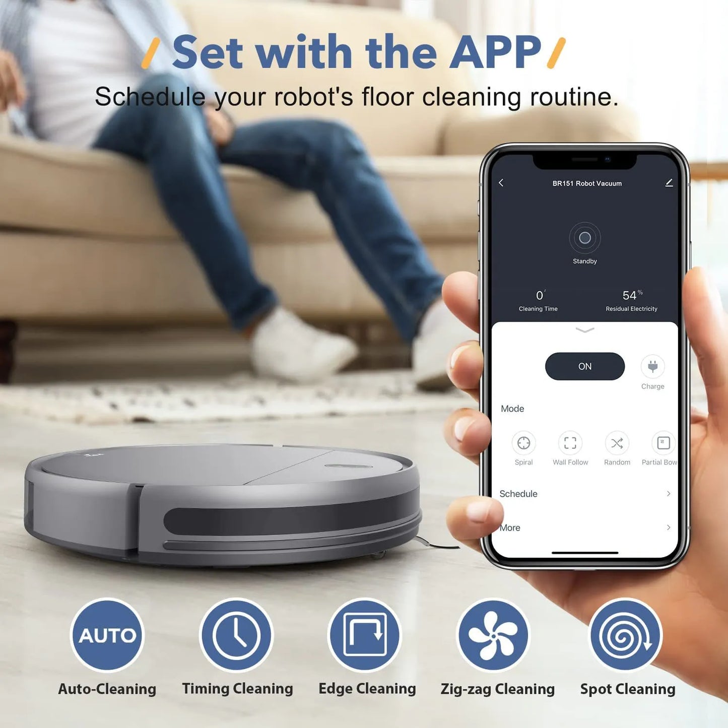 Smart Cleaning Robot – 3-in-1 Sweep, Mop & Vacuum Robotic Cleaner