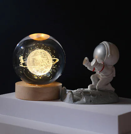 3D Crystal Solar System Night Light