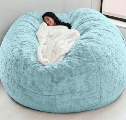 Giant 5ft Fluffy Faux Fur Bean Bag Cover