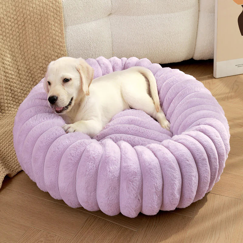 Plush Round Cat & Dog Nest – Ultra-Soft Calming Pet Bed for Small & Large Pets