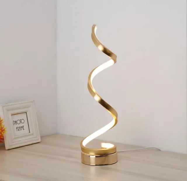 LED Spiral Curved Desk Lamp – Modern Lighting for Work and Relaxation