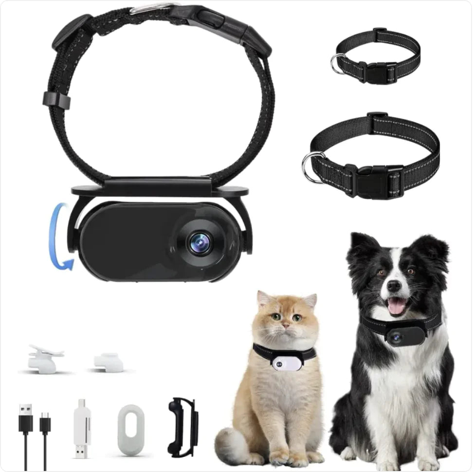 Pet Collar Camera – Smart HD Video Recorder for Dogs & Cats