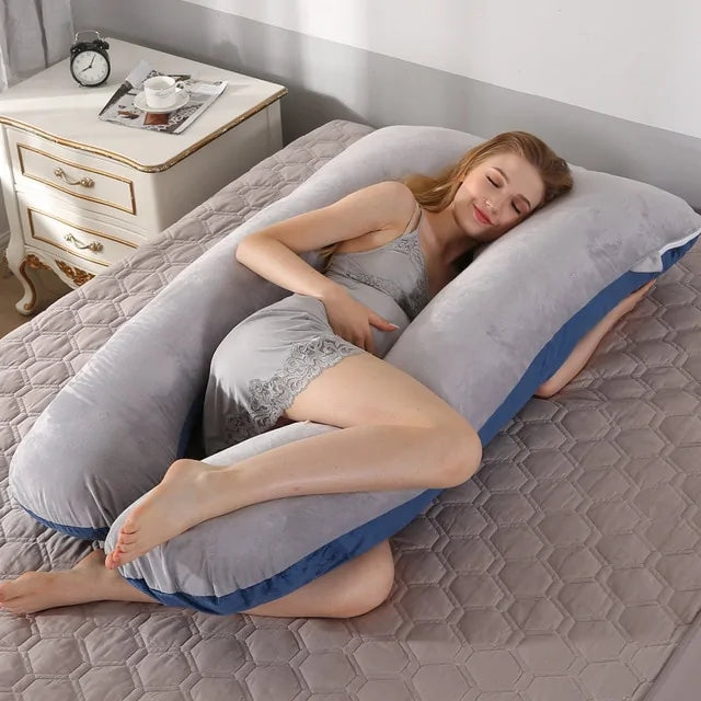 Pregnancy Support Pillow - U-Shaped Full-Body Comfort for Moms-to-Be