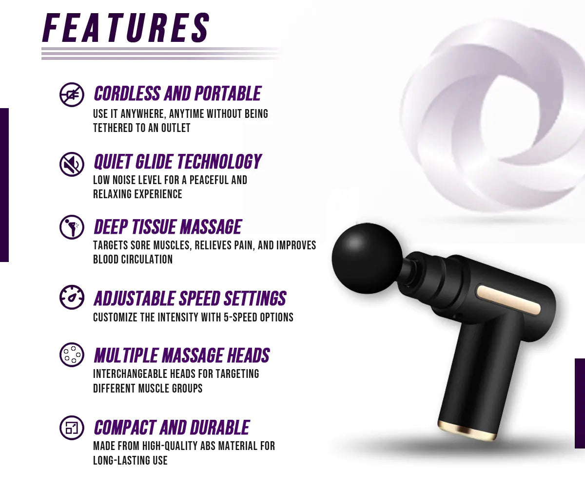 Muscle Massage Gun – Deep Tissue Percussion Massager for Pain Relief & Recovery