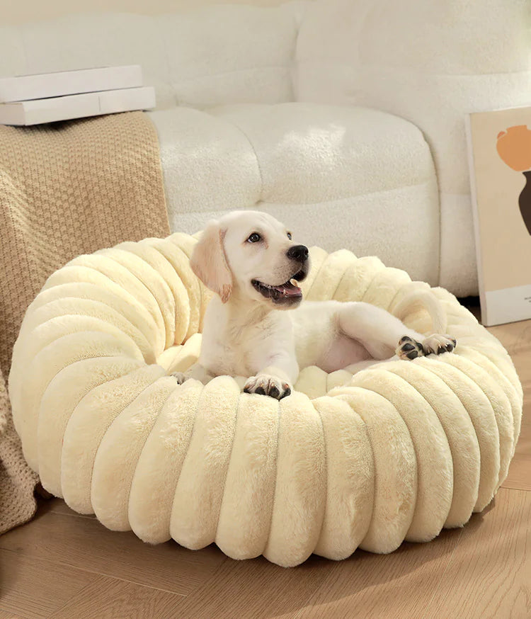 Plush Round Cat & Dog Nest – Ultra-Soft Calming Pet Bed for Small & Large Pets