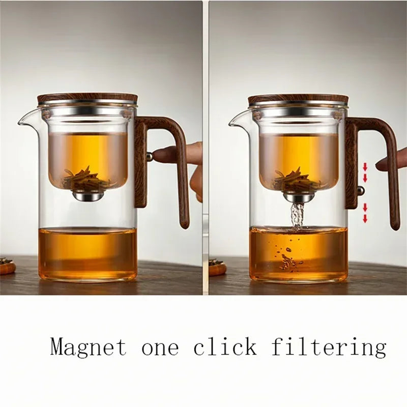 One-Click Magnetic Switch Teapot – Elegant & Easy-Pour Tea Infuser