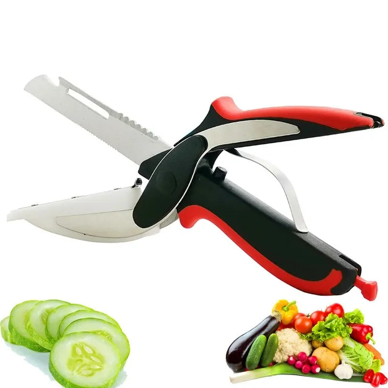 6-in-1 Kitchen Scissor Cutting Board – Multifunctional Stainless Steel Utility Cutter