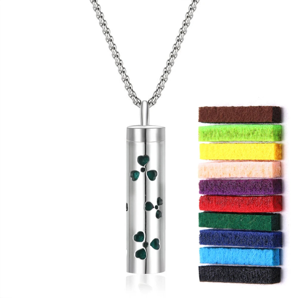 Aromatherapy Necklace Diffuser Pendant – 316L Stainless Steel Essential Oil Locket