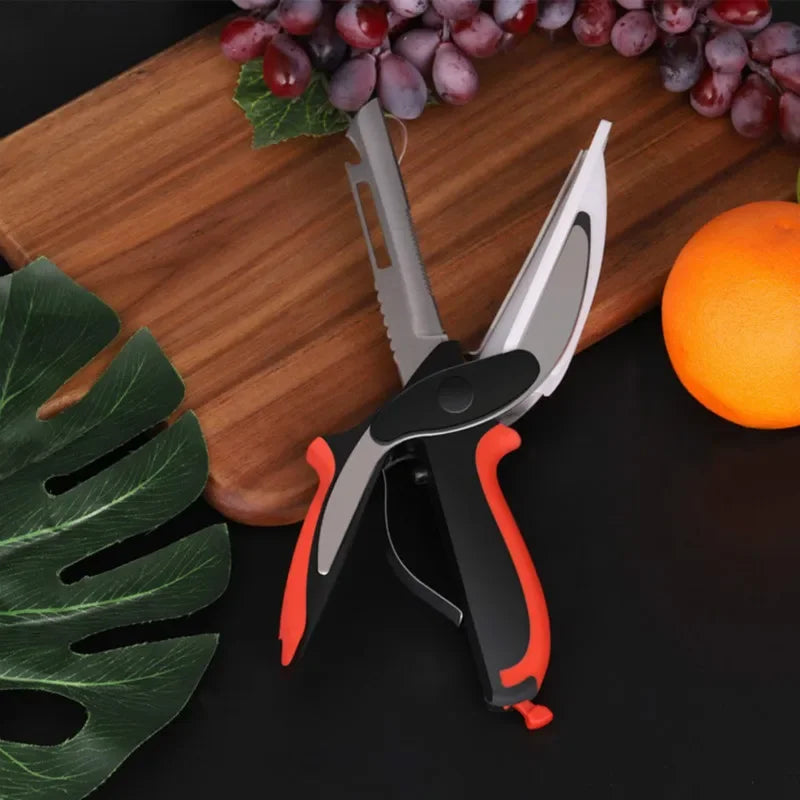 6-in-1 Kitchen Scissor Cutting Board – Multifunctional Stainless Steel Utility Cutter