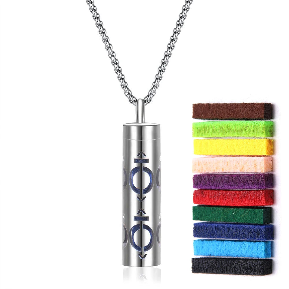 Aromatherapy Necklace Diffuser Pendant – 316L Stainless Steel Essential Oil Locket