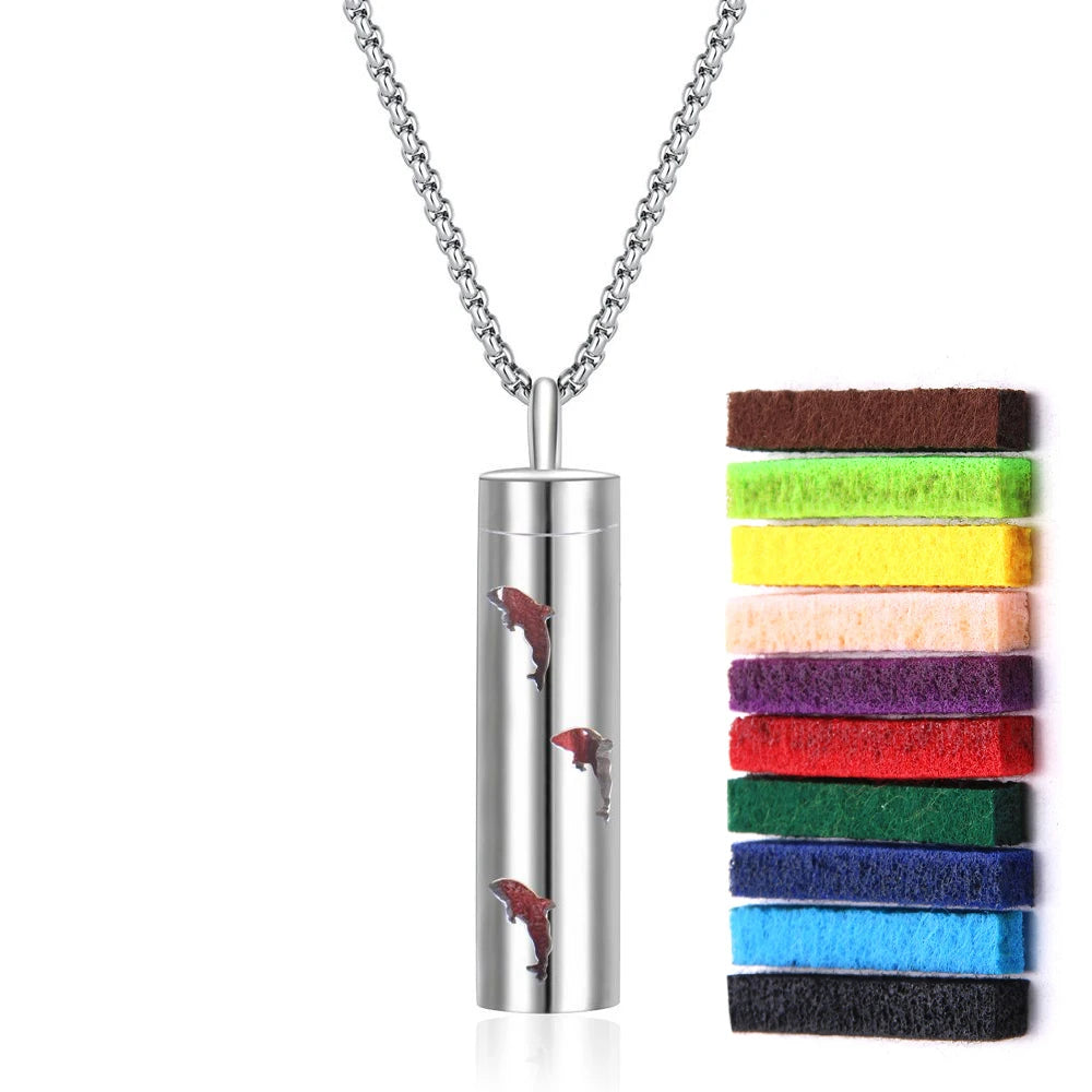 Aromatherapy Necklace Diffuser Pendant – 316L Stainless Steel Essential Oil Locket