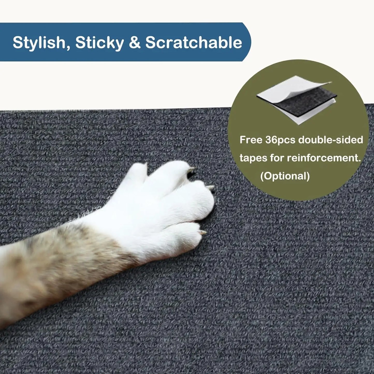 Wall Self-Adhesive Anti-Cat Scratch Sofa Protector – DIY Trimmable Scratch Board for Cats