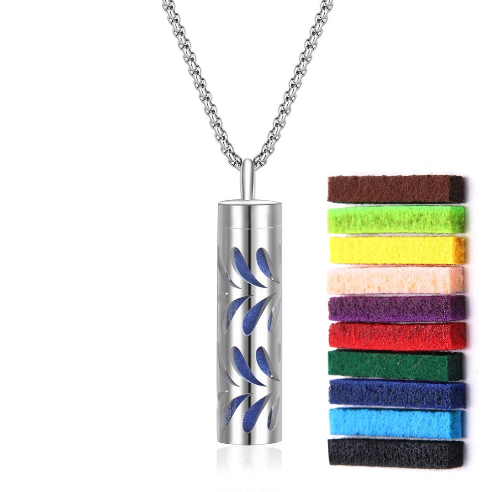 Aromatherapy Necklace Diffuser Pendant – 316L Stainless Steel Essential Oil Locket