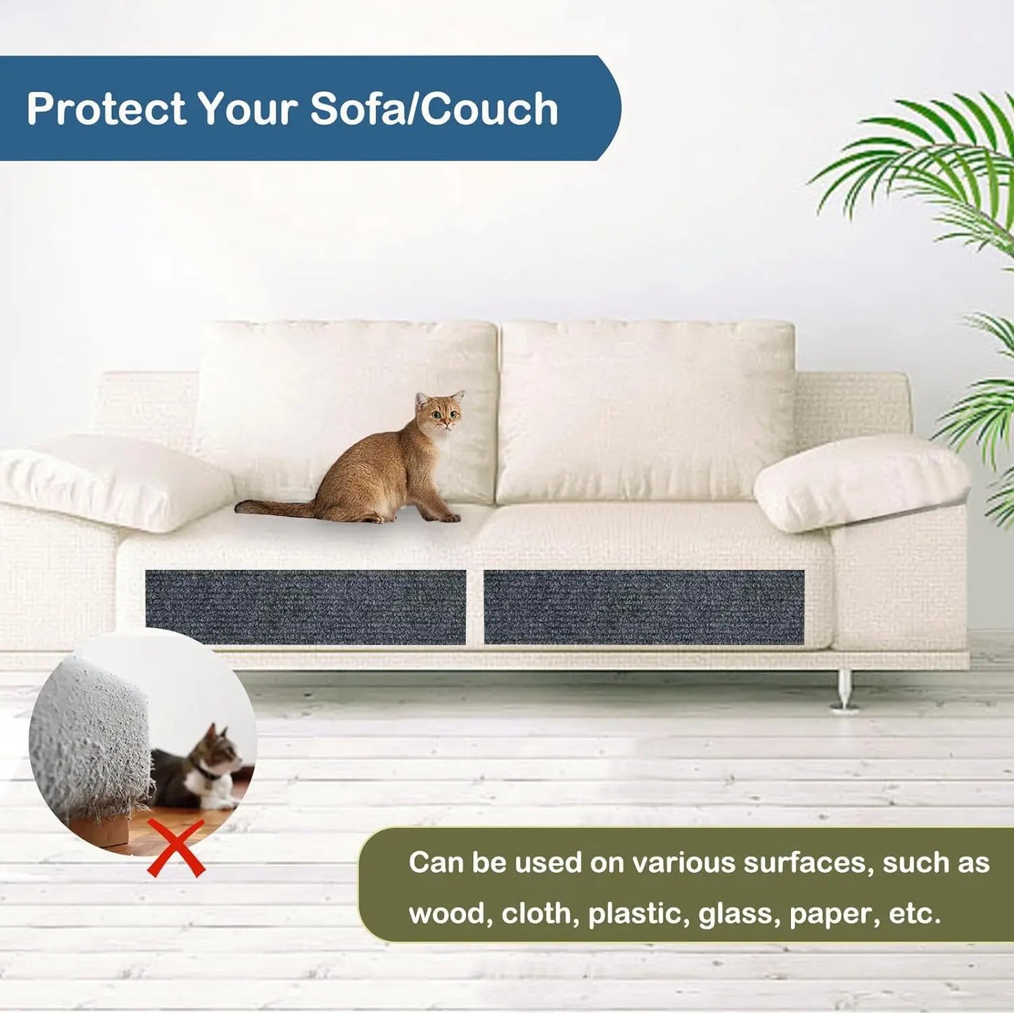 Wall Self-Adhesive Anti-Cat Scratch Sofa Protector – DIY Trimmable Scratch Board for Cats