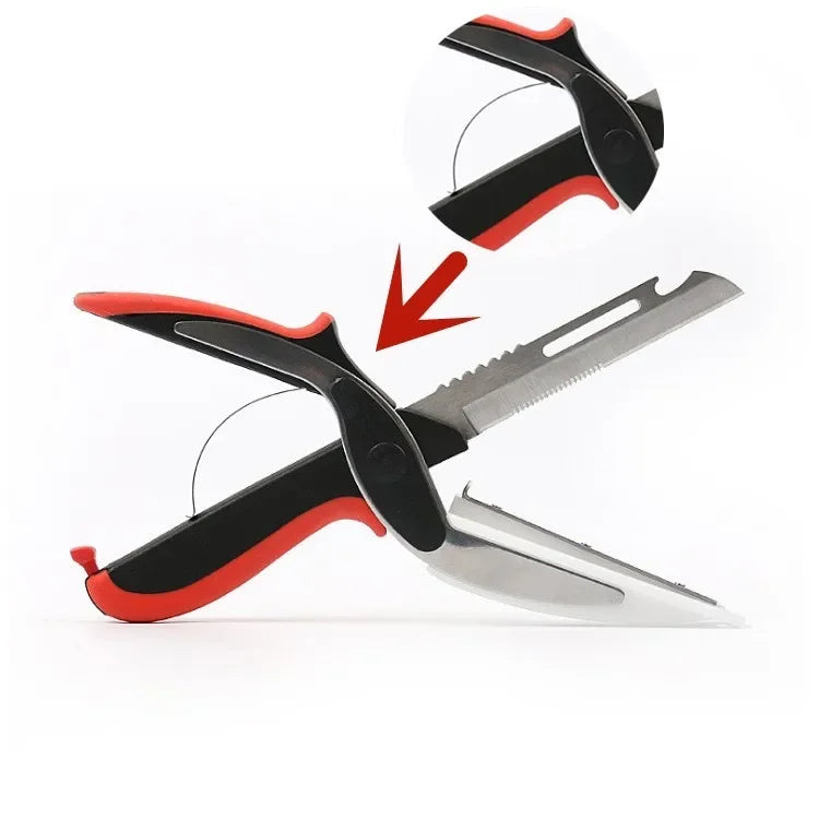 6-in-1 Kitchen Scissor Cutting Board – Multifunctional Stainless Steel Utility Cutter