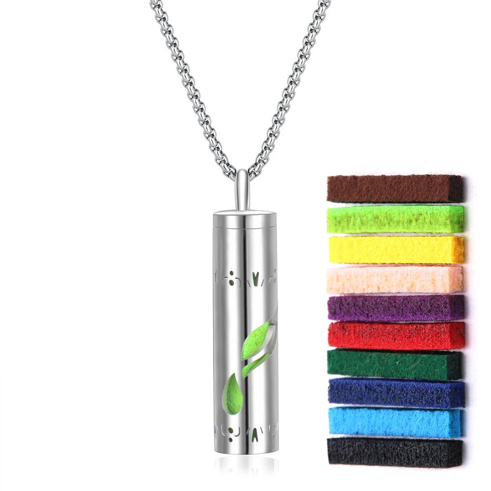 Aromatherapy Necklace Diffuser Pendant – 316L Stainless Steel Essential Oil Locket