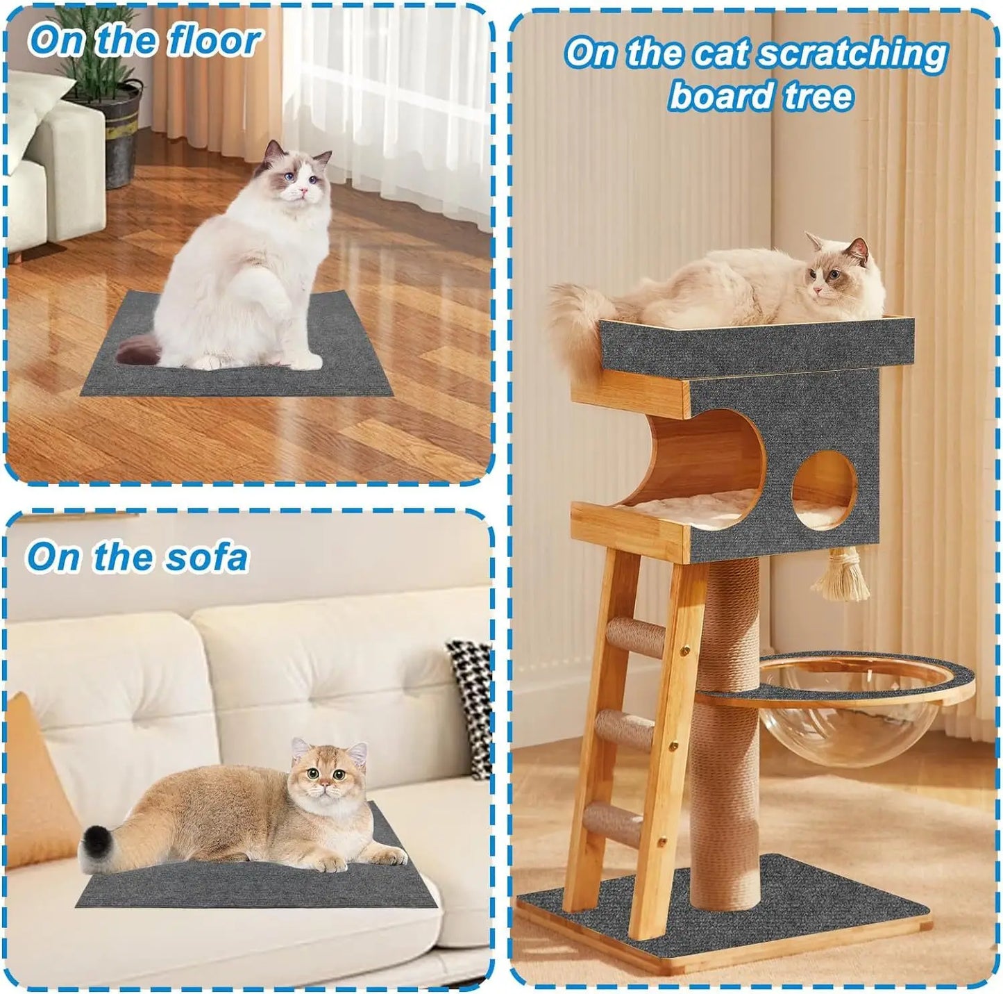 Wall Self-Adhesive Anti-Cat Scratch Sofa Protector – DIY Trimmable Scratch Board for Cats