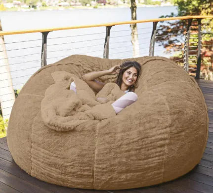 Giant 5ft Fluffy Faux Fur Bean Bag Cover