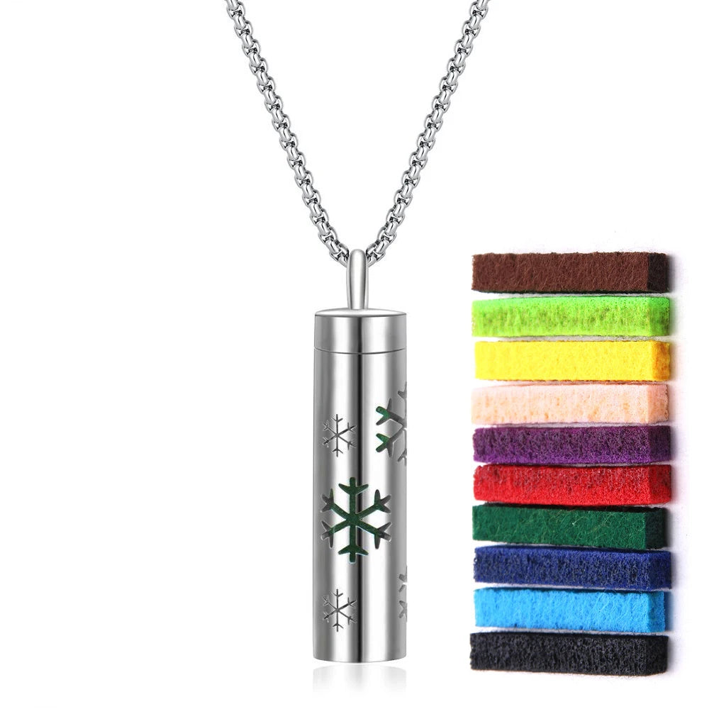 Aromatherapy Necklace Diffuser Pendant – 316L Stainless Steel Essential Oil Locket