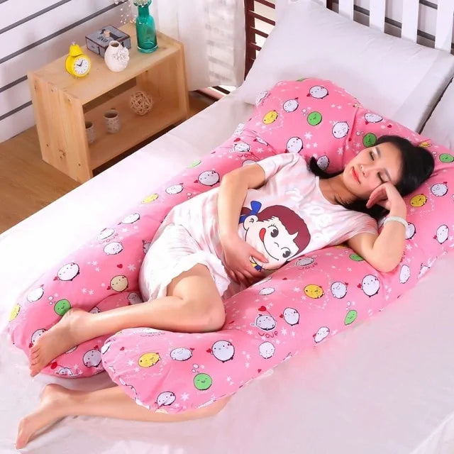 Pregnancy Support Pillow - U-Shaped Full-Body Comfort for Moms-to-Be