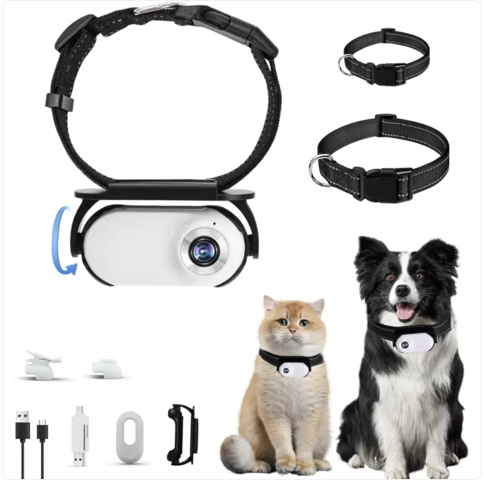 Pet Collar Camera – Smart HD Video Recorder for Dogs & Cats