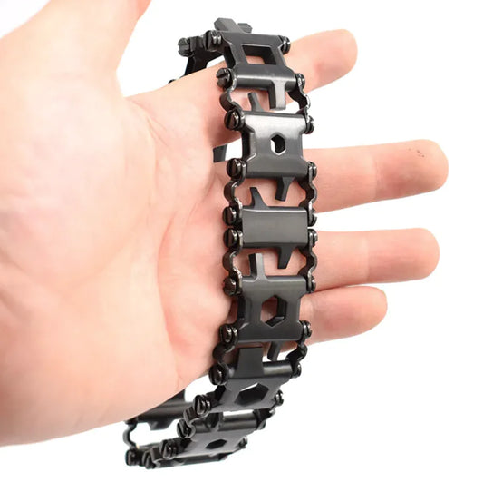 Stainless Steel Multi-Tool Bracelet – Wearable & Adjustable Survival Gear