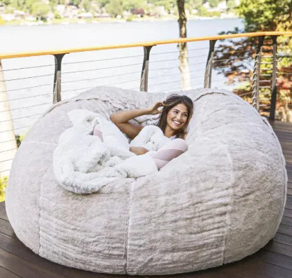 Giant 5ft Fluffy Faux Fur Bean Bag Cover