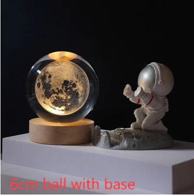 3D Crystal Solar System Night Light