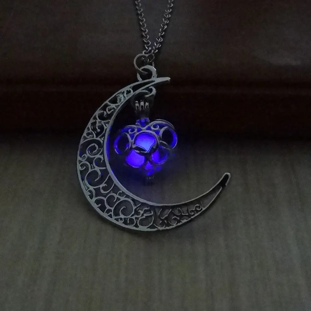 Glowing Pendant Necklaces Silver Plated Chain Necklaces