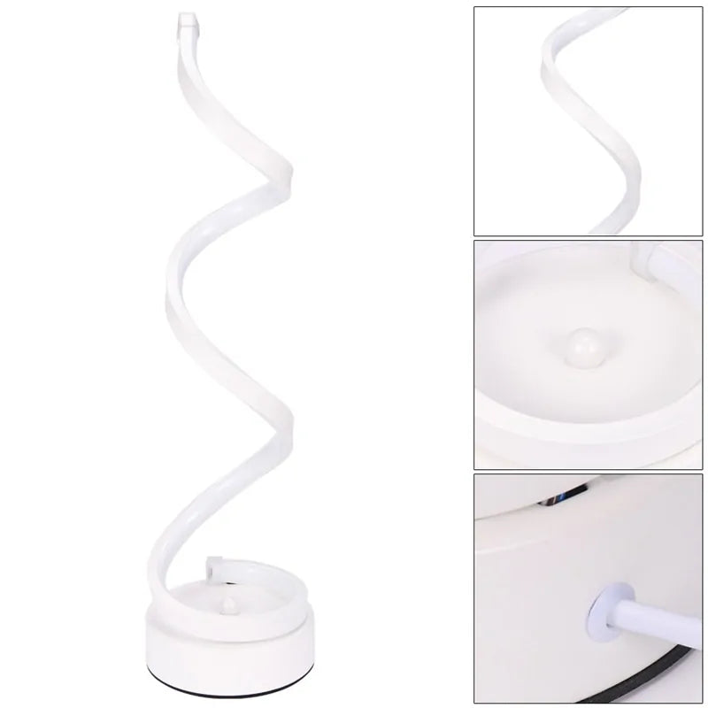 LED Spiral Curved Desk Lamp – Modern Lighting for Work and Relaxation