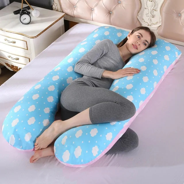 Pregnancy Support Pillow - U-Shaped Full-Body Comfort for Moms-to-Be