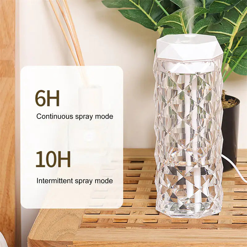 Crystal Lamp Air Humidifier – 2-in-1 Ultrasonic Humidifier & Ambient LED Light