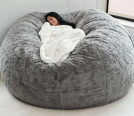 Giant 5ft Fluffy Faux Fur Bean Bag Cover