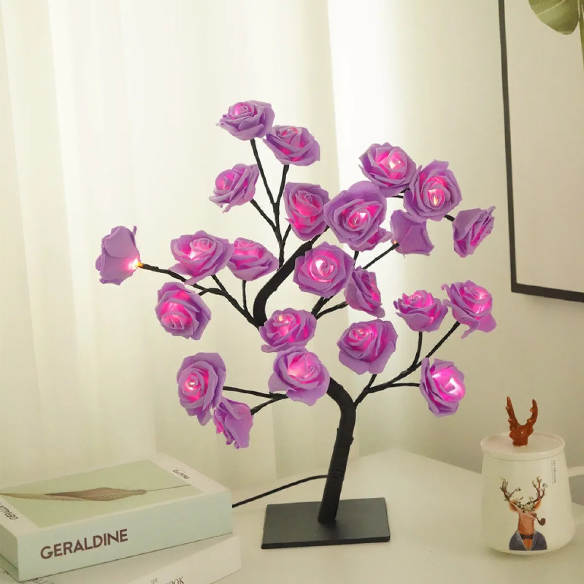 Bedroom Rose Tree Lamp – Elegant LED Blossom Light for Romantic Room Décor