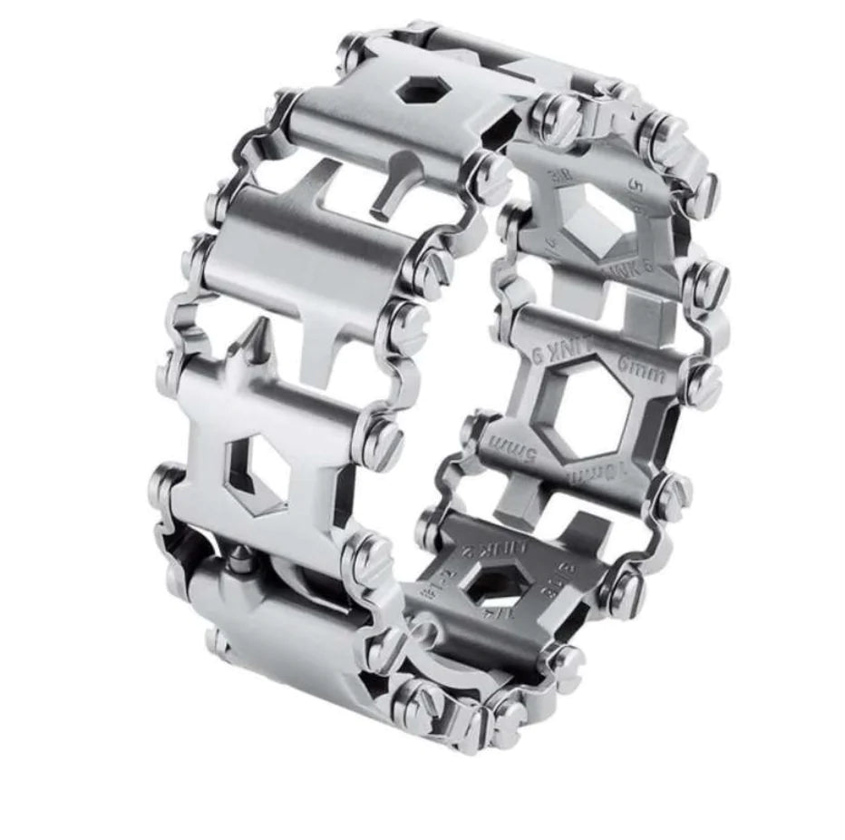 Stainless Steel Multi-Tool Bracelet – Wearable & Adjustable Survival Gear