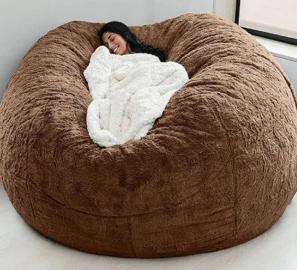 Giant 5ft Fluffy Faux Fur Bean Bag Cover