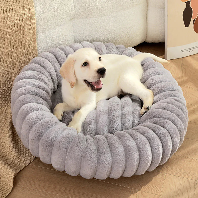 Plush Round Cat & Dog Nest – Ultra-Soft Calming Pet Bed for Small & Large Pets