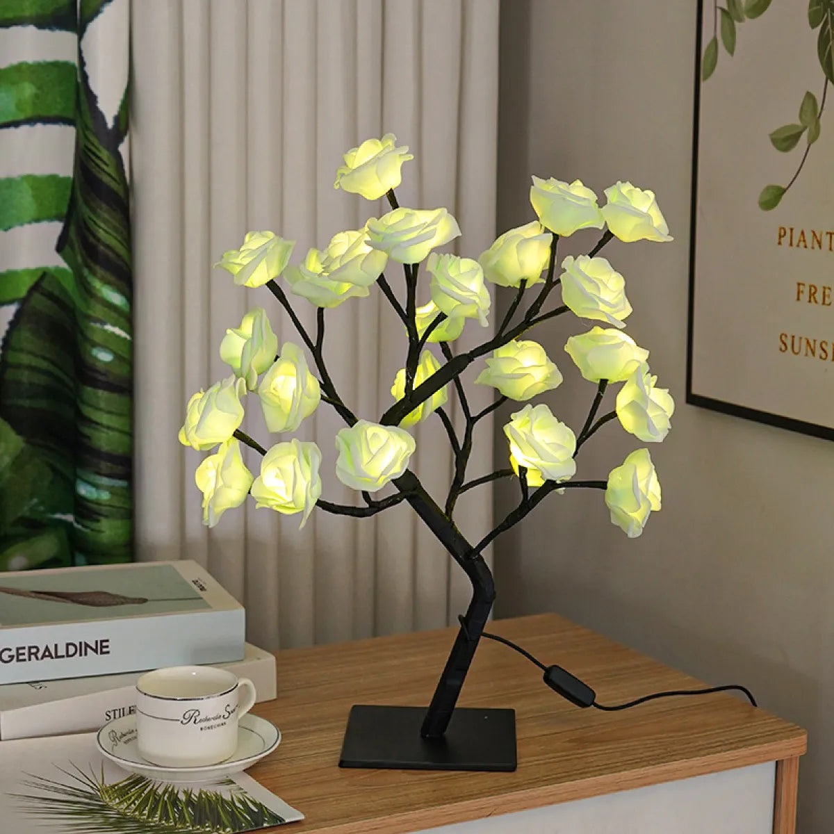 Bedroom Rose Tree Lamp – Elegant LED Blossom Light for Romantic Room Décor